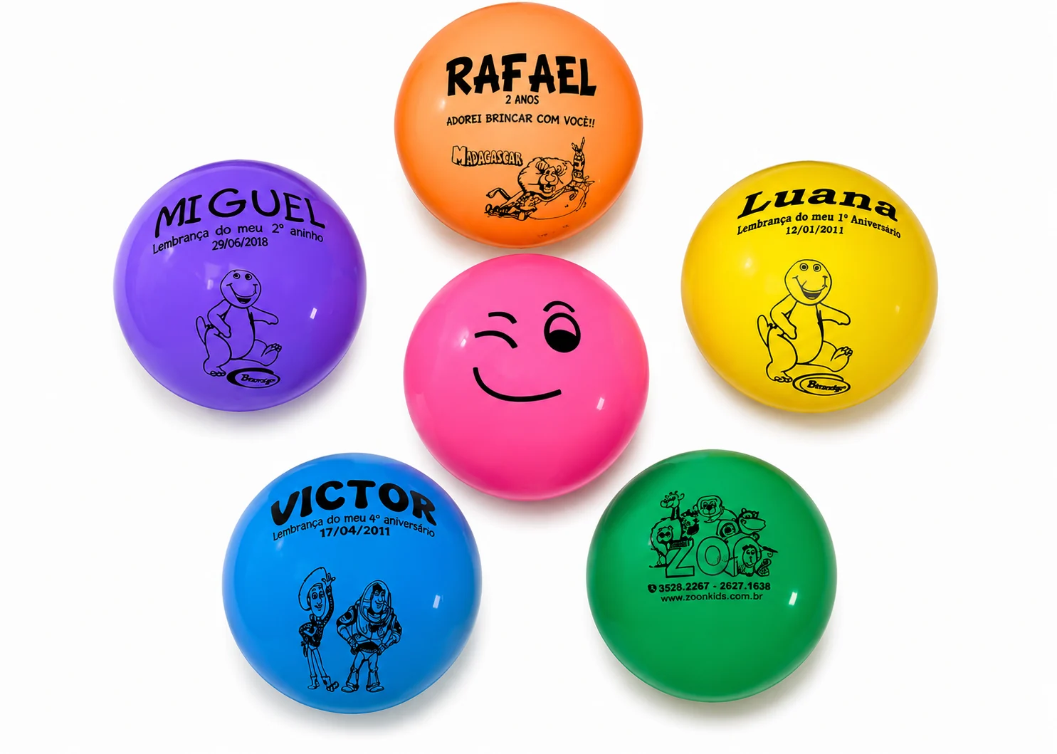 Bolas personalizadas para festas e aniversários